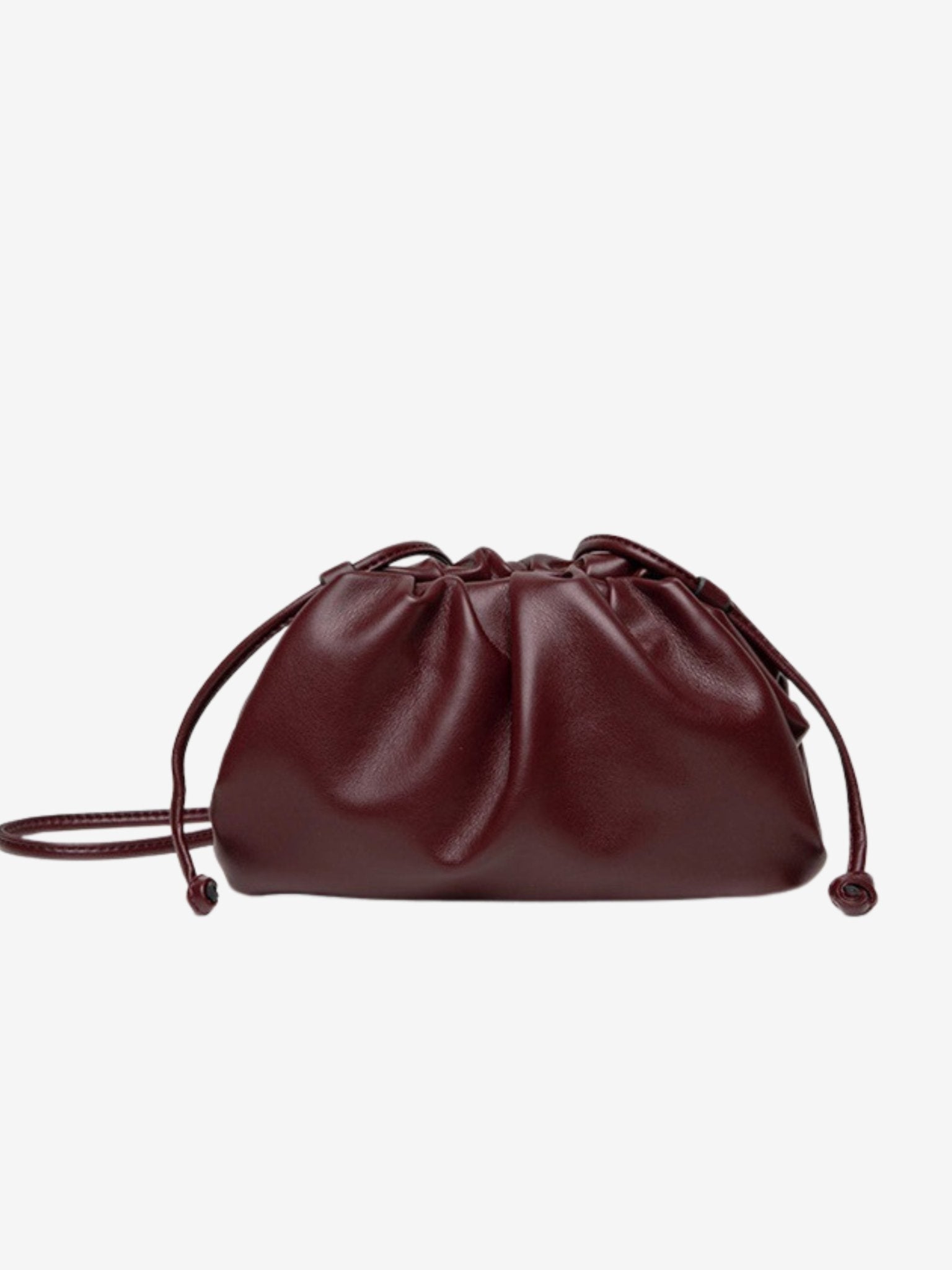 Serena Soft Leather Pouch Bag – Minimalist, Modern & Supple - in Wine Red | Arvea Bags