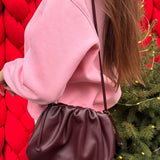 Serena Soft Leather Pouch Bag – Minimalist, Modern & Supple - in Wine Red | Arvea Bags