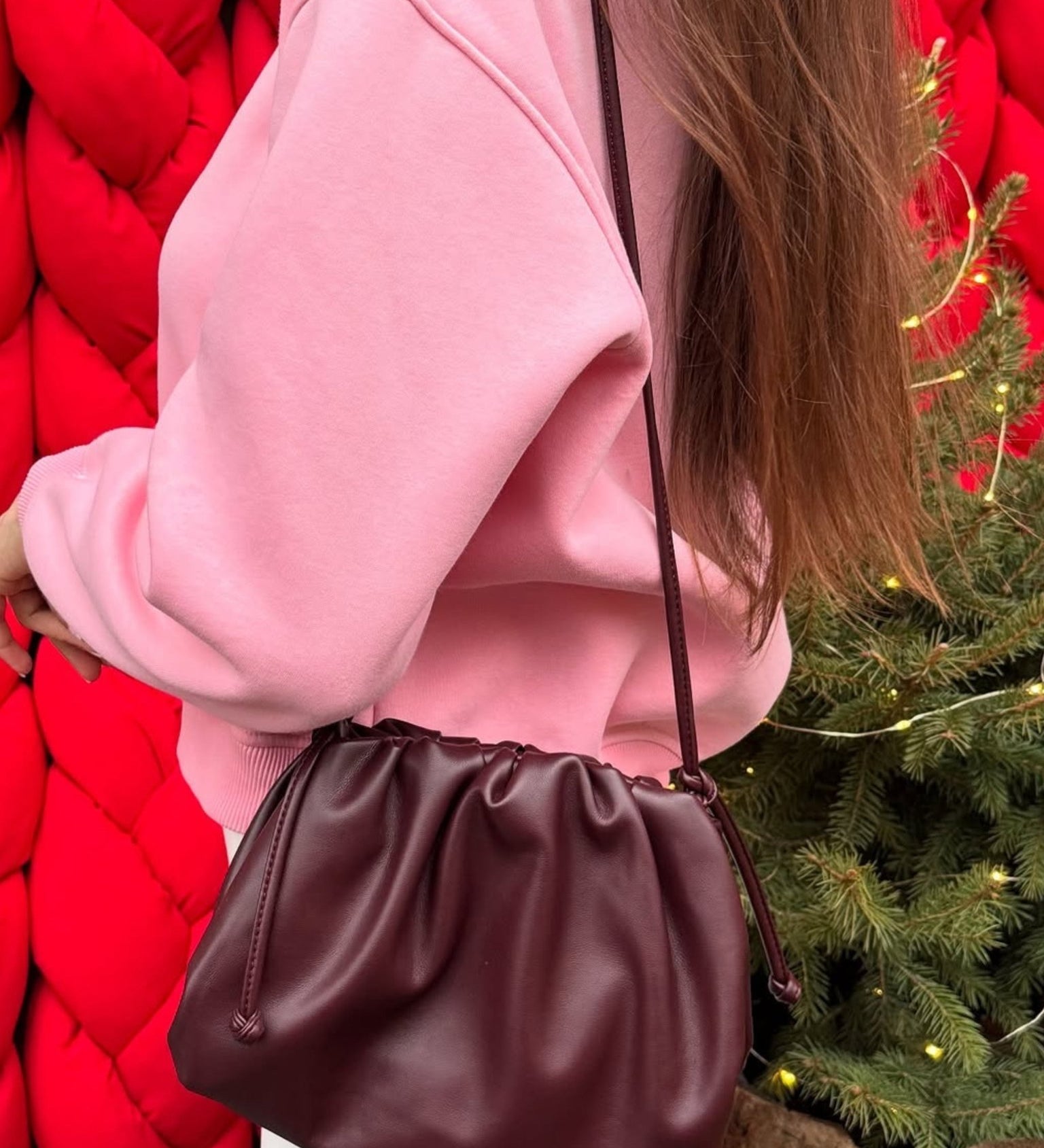 Serena Soft Leather Pouch Bag – Minimalist, Modern & Supple - in Wine Red | Arvea Bags
