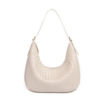 Siena | Brown Woven Leather Shoulder Bag – Sophisticated & Timeless - in Burgundy | Arvea Bags