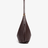 Siena | Brown Woven Leather Shoulder Bag – Sophisticated & Timeless - in Grey | Arvea Bags