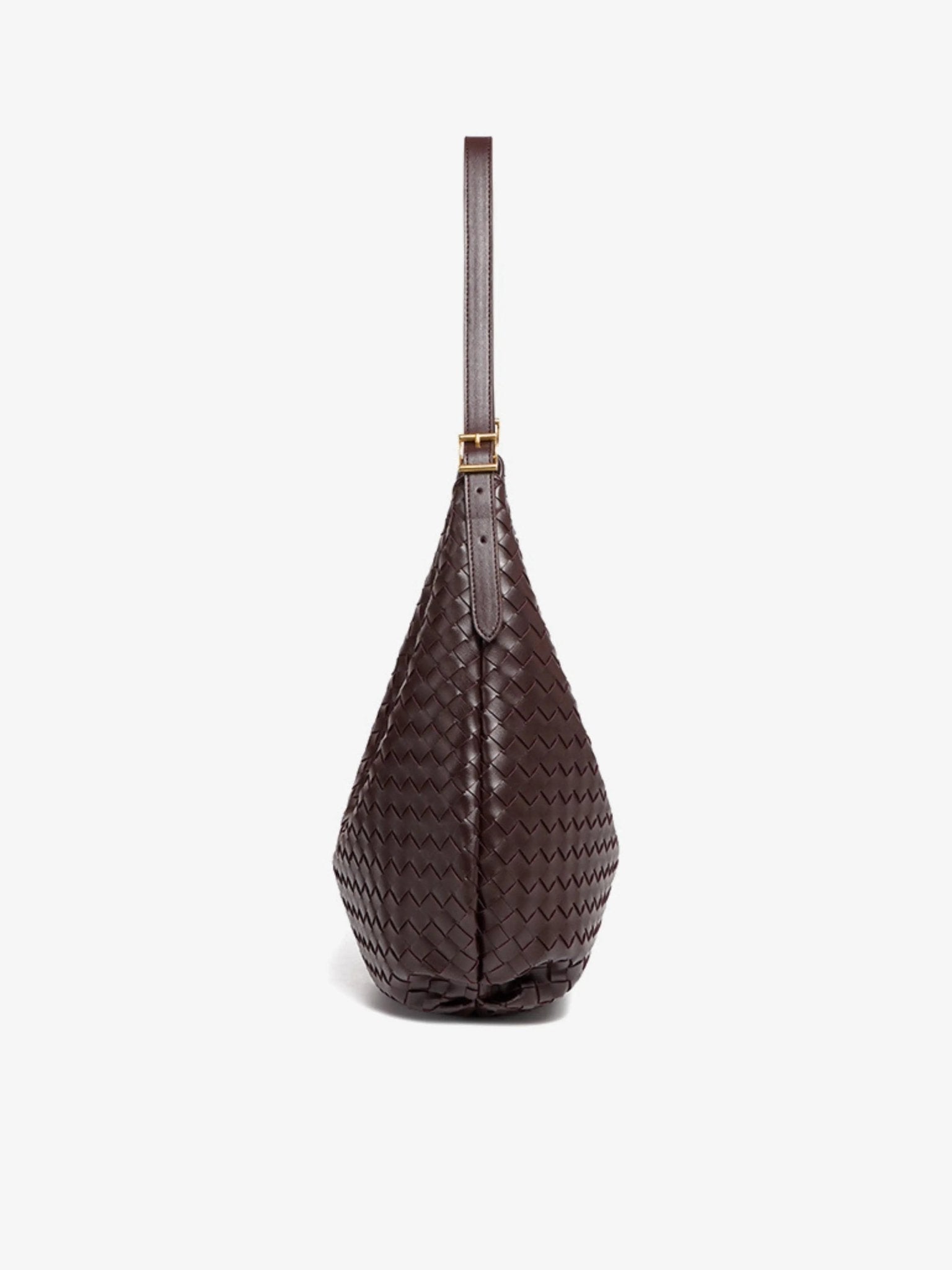 Siena | Brown Woven Leather Shoulder Bag – Sophisticated & Timeless - in Grey | Arvea Bags