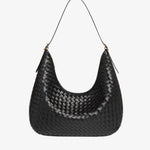 Siena | Brown Woven Leather Shoulder Bag – Sophisticated & Timeless - in Grey | Arvea Bags