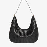 Siena | Brown Woven Leather Shoulder Bag – Sophisticated & Timeless - in Grey | Arvea Bags