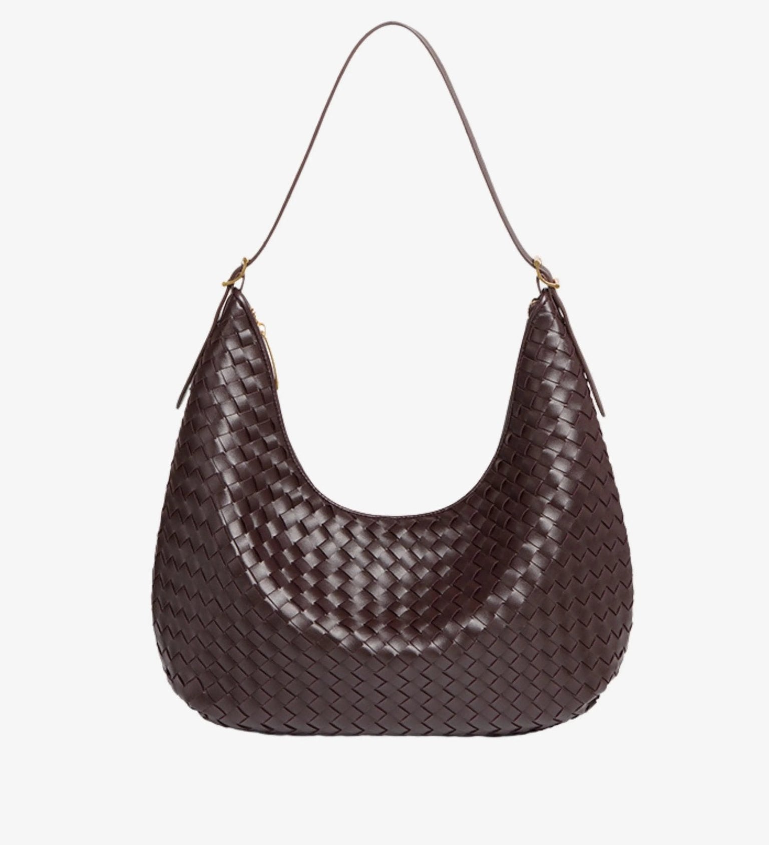 Siena | Brown Woven Leather Shoulder Bag – Sophisticated & Timeless - in Grey | Arvea Bags