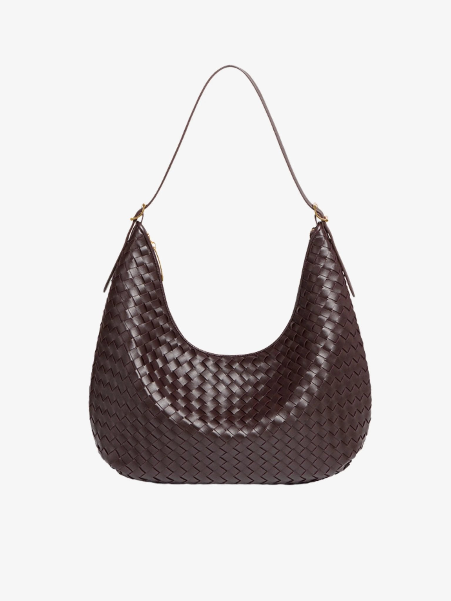 Siena | Brown Woven Leather Shoulder Bag – Sophisticated & Timeless - in Grey | Arvea Bags
