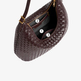Siena | Brown Woven Leather Shoulder Bag – Sophisticated & Timeless - in Grey | Arvea Bags