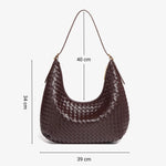 Siena | Brown Woven Leather Shoulder Bag – Sophisticated & Timeless - in Grey | Arvea Bags