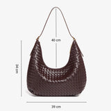 Siena | Brown Woven Leather Shoulder Bag – Sophisticated & Timeless - in Grey | Arvea Bags