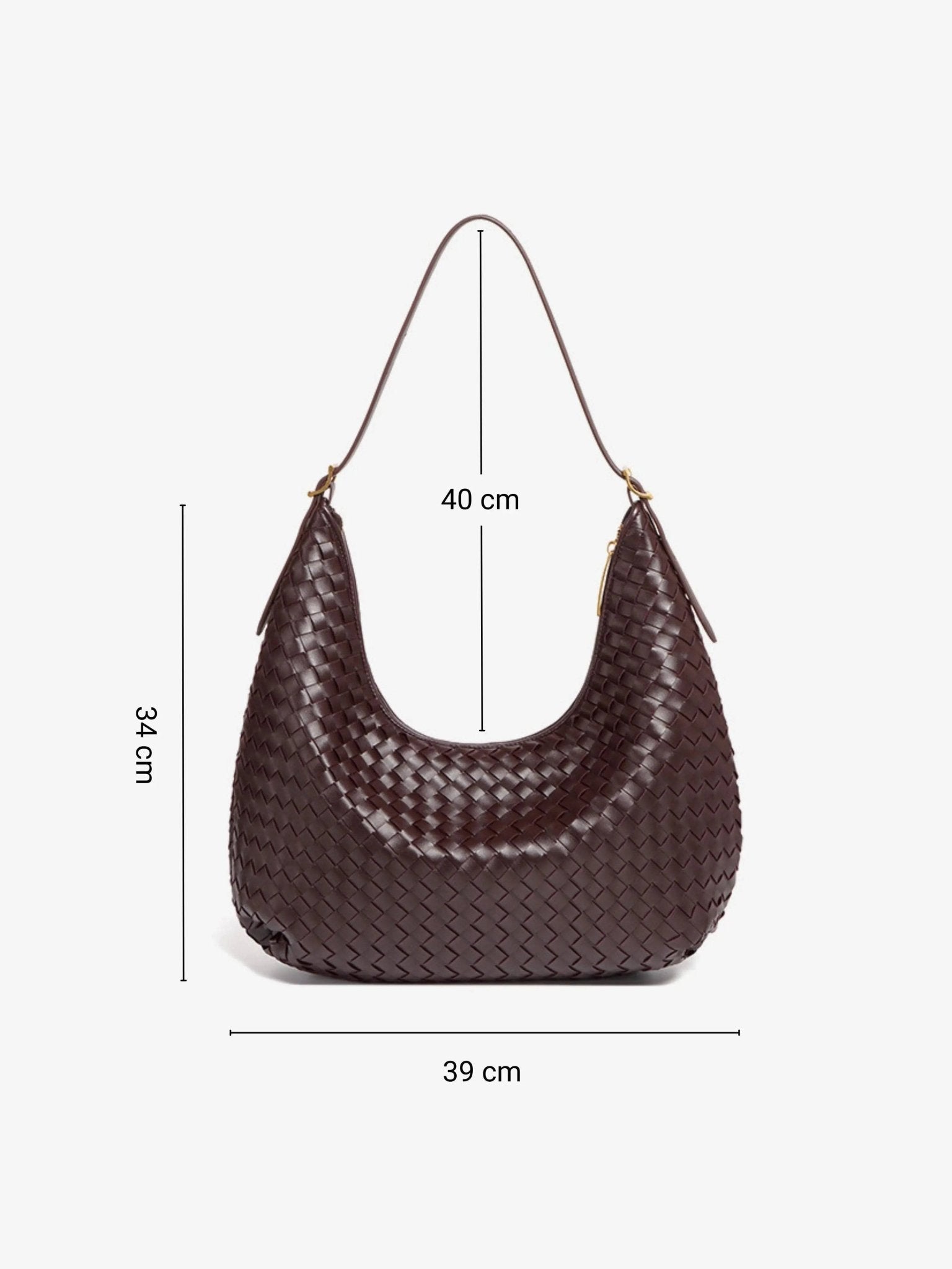 Siena | Brown Woven Leather Shoulder Bag – Sophisticated & Timeless - in Grey | Arvea Bags