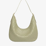 Siena | Brown Woven Leather Shoulder Bag – Sophisticated & Timeless - in Olive | Arvea Bags