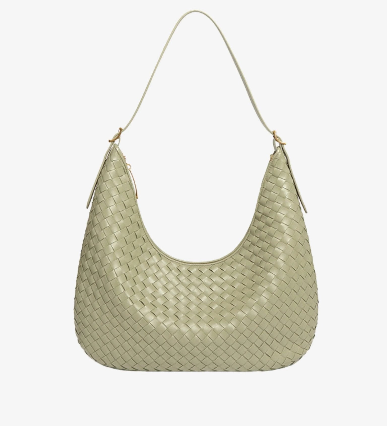 Siena | Brown Woven Leather Shoulder Bag – Sophisticated & Timeless - in Olive | Arvea Bags