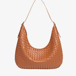 Siena | Brown Woven Leather Shoulder Bag – Sophisticated & Timeless - in Tan Brown | Arvea Bags