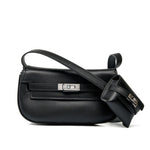 Sienna | Elegant Soft Leather Shoulder Bag with Mini Pouch – Chic & Functional - in Black | Arvea Bags
