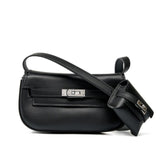 Sienna | Elegant Soft Leather Shoulder Bag with Mini Pouch – Chic & Functional - in Black | Arvea Bags