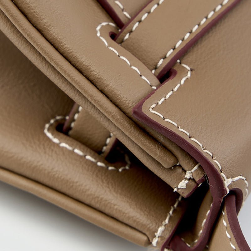 Sienna | Elegant Soft Leather Shoulder Bag with Mini Pouch – Chic & Functional - in Taupe | Arvea Bags