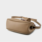 Sienna | Elegant Soft Leather Shoulder Bag with Mini Pouch – Chic & Functional - in Taupe | Arvea Bags