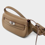 Sienna | Elegant Soft Leather Shoulder Bag with Mini Pouch – Chic & Functional - in Taupe | Arvea Bags