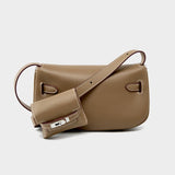 Sienna | Elegant Soft Leather Shoulder Bag with Mini Pouch – Chic & Functional - in Taupe | Arvea Bags