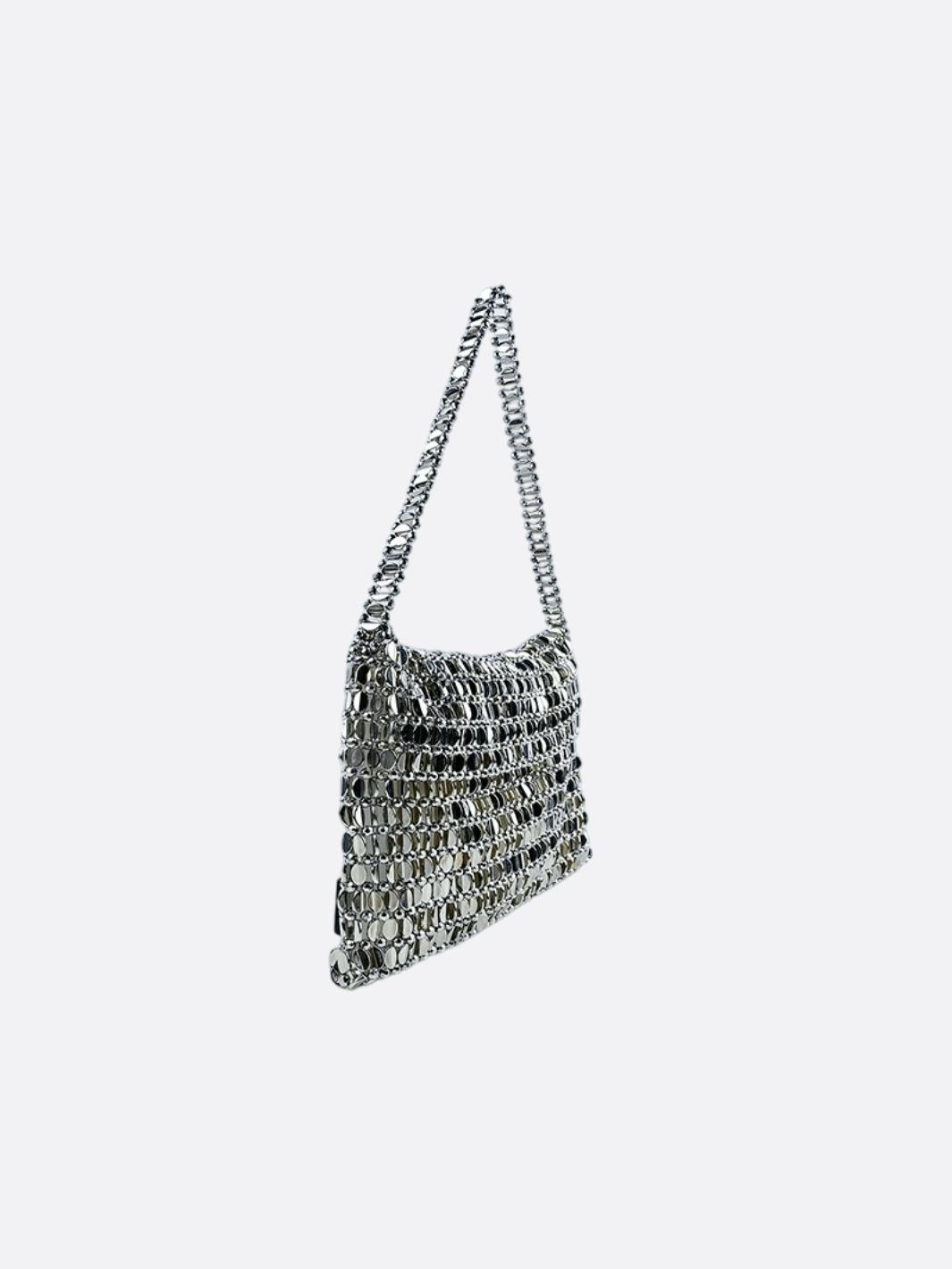 Silver Mesh Evening Shoulder Bag – Shimmer Chainmail Clutch - in Silver | Arvea Bags