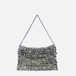 Silver Mesh Evening Shoulder Bag – Shimmer Chainmail Clutch - in Silver | Arvea Bags