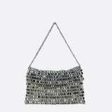 Silver Mesh Evening Shoulder Bag – Shimmer Chainmail Clutch - in Silver | Arvea Bags