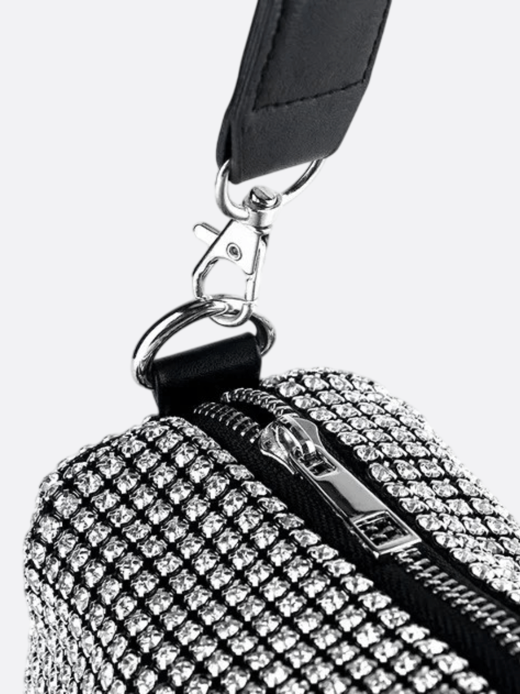 Silver Rhinestone Baguette Bag – Y2K Mini Party Purse - in Silver | Arvea Bags