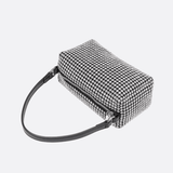 Silver Rhinestone Baguette Bag – Y2K Mini Party Purse - in Silver | Arvea Bags