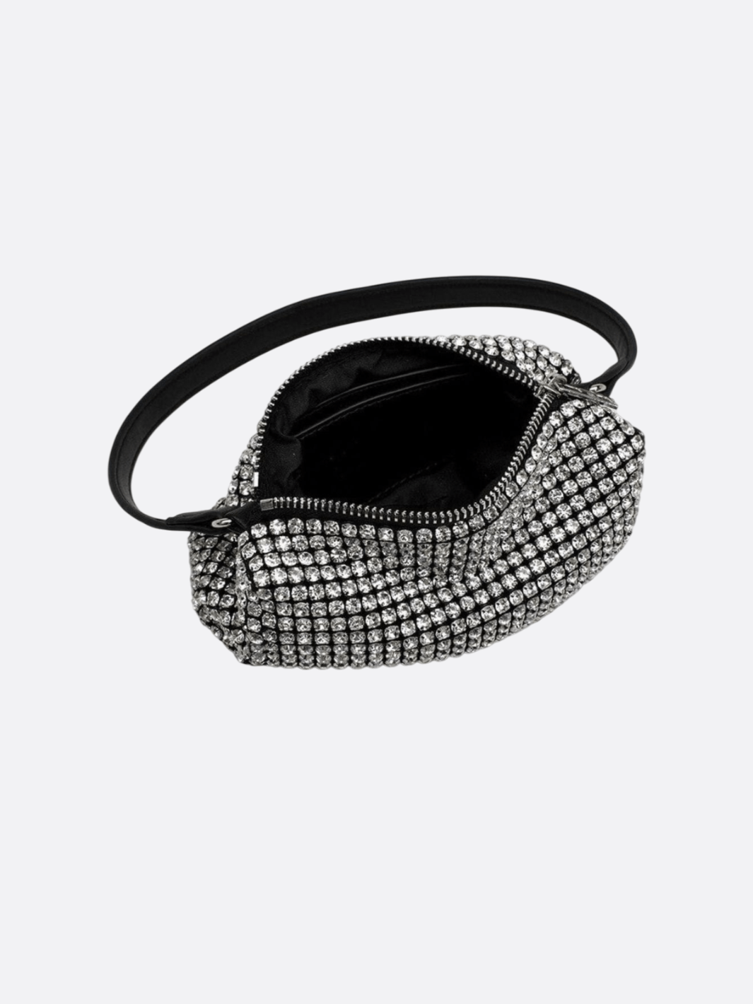 Silver Rhinestone Baguette Bag – Y2K Mini Party Purse - in Silver | Arvea Bags