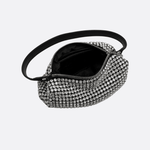 Silver Rhinestone Baguette Bag – Y2K Mini Party Purse - in Silver | Arvea Bags