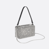 Silver Rhinestone Baguette Bag – Y2K Mini Party Purse - in Silver | Arvea Bags