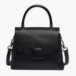 Skylar | Elegant Structured Leather Handbag with Timeless Appeal - in Black | Arvea Bags