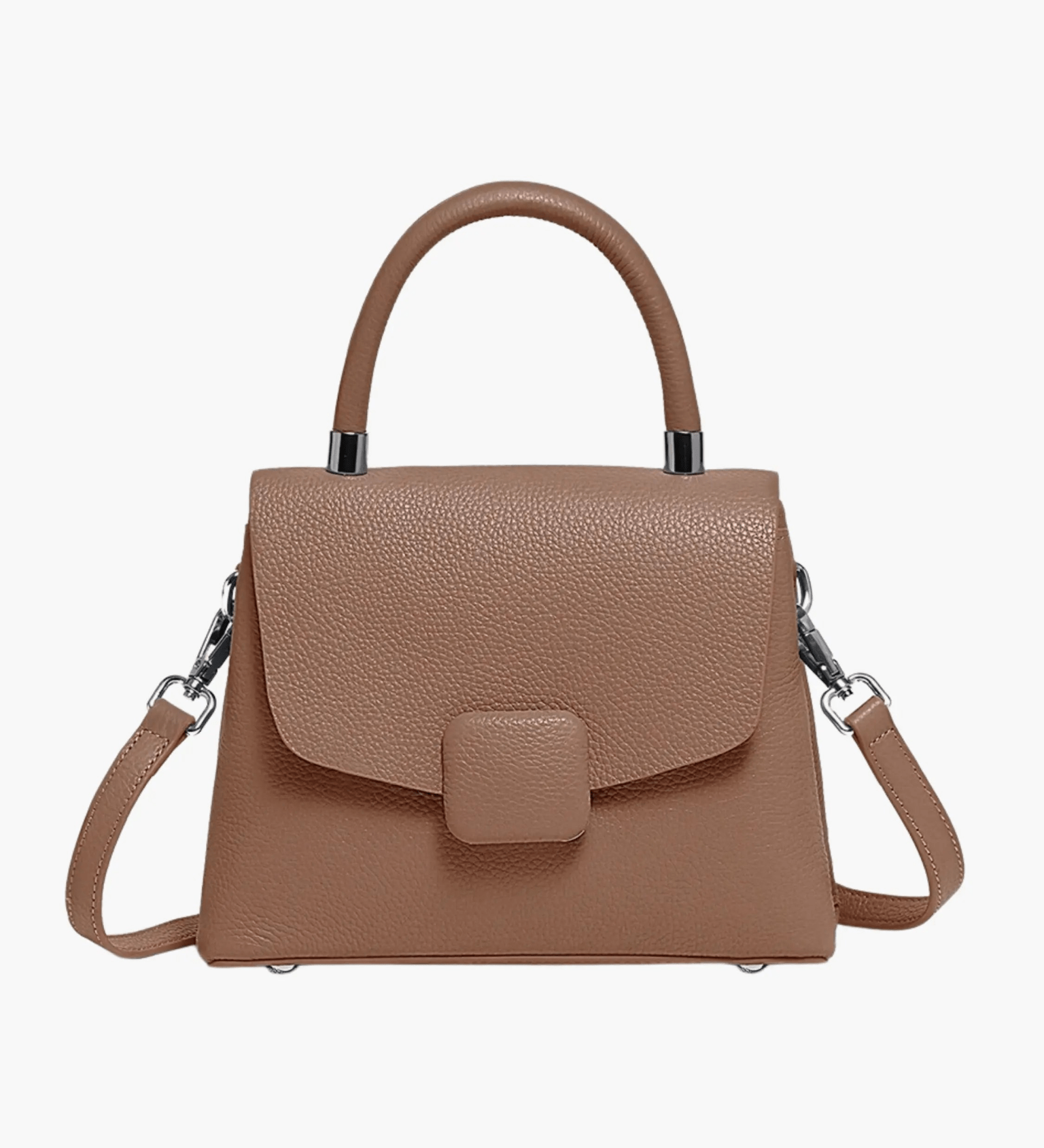 Skylar | Elegant Structured Leather Handbag with Timeless Appeal - in Brown | Arvea Bags