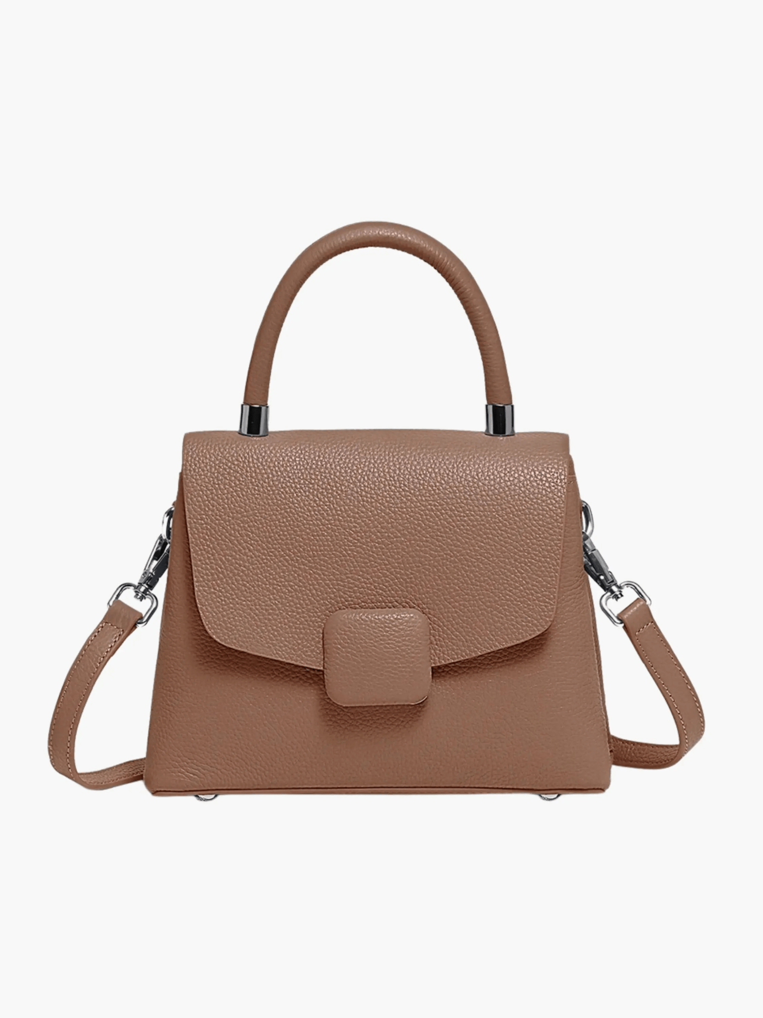 Skylar | Elegant Structured Leather Handbag with Timeless Appeal - in Brown | Arvea Bags