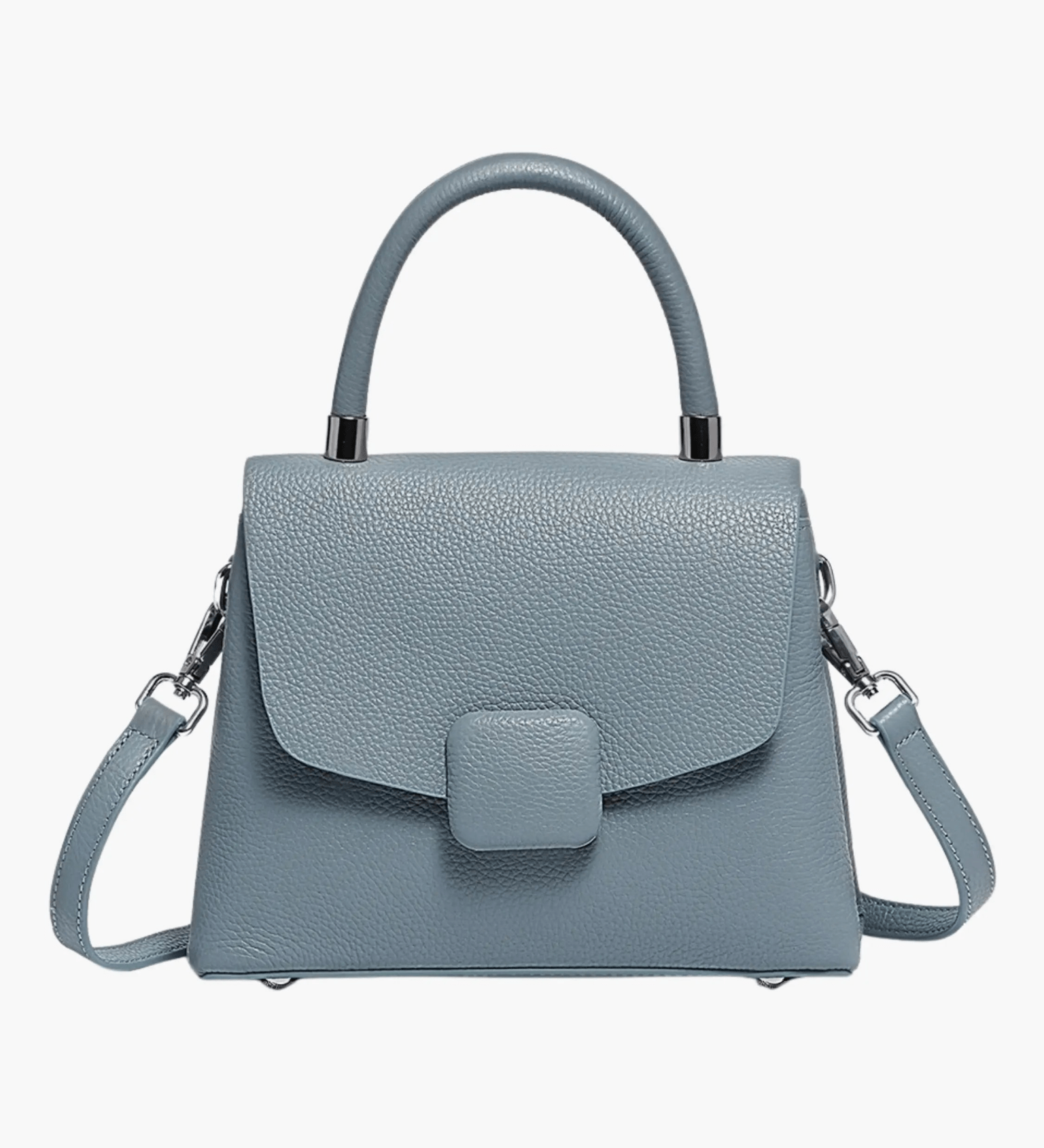 Skylar | Elegant Structured Leather Handbag with Timeless Appeal - in Light Blue | Arvea Bags