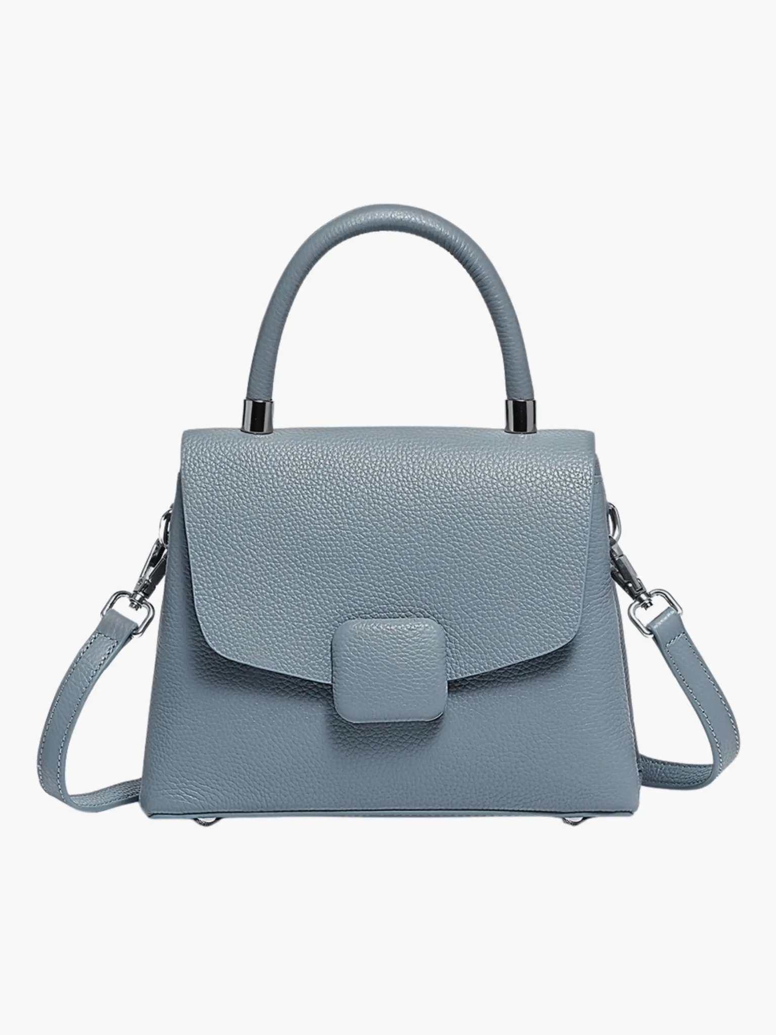 Skylar | Elegant Structured Leather Handbag with Timeless Appeal - in Light Blue | Arvea Bags
