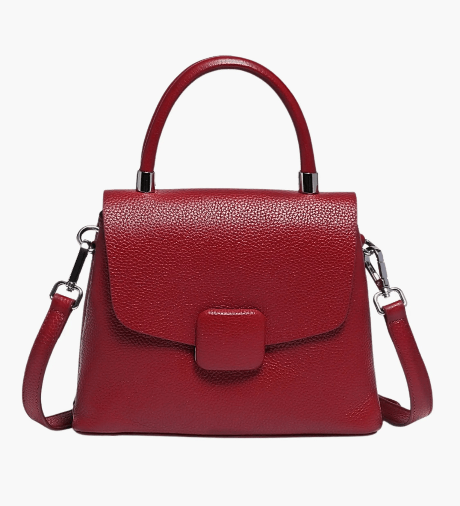 Skylar | Elegant Structured Leather Handbag with Timeless Appeal - in Wine Red | Arvea Bags
