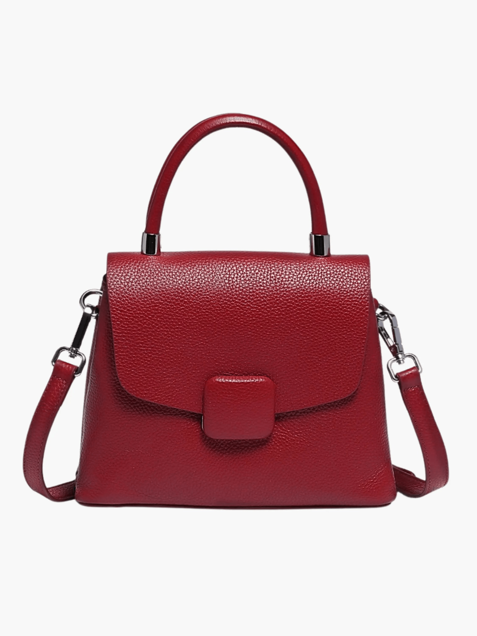 Skylar | Elegant Structured Leather Handbag with Timeless Appeal - in Wine Red | Arvea Bags