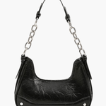 Skylar | Luxe Denim Shoulder Bag – Trendy & Chic - in Black | Arvea Bags