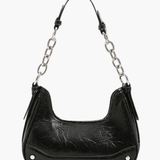 Skylar | Luxe Denim Shoulder Bag – Trendy & Chic - in Black | Arvea Bags