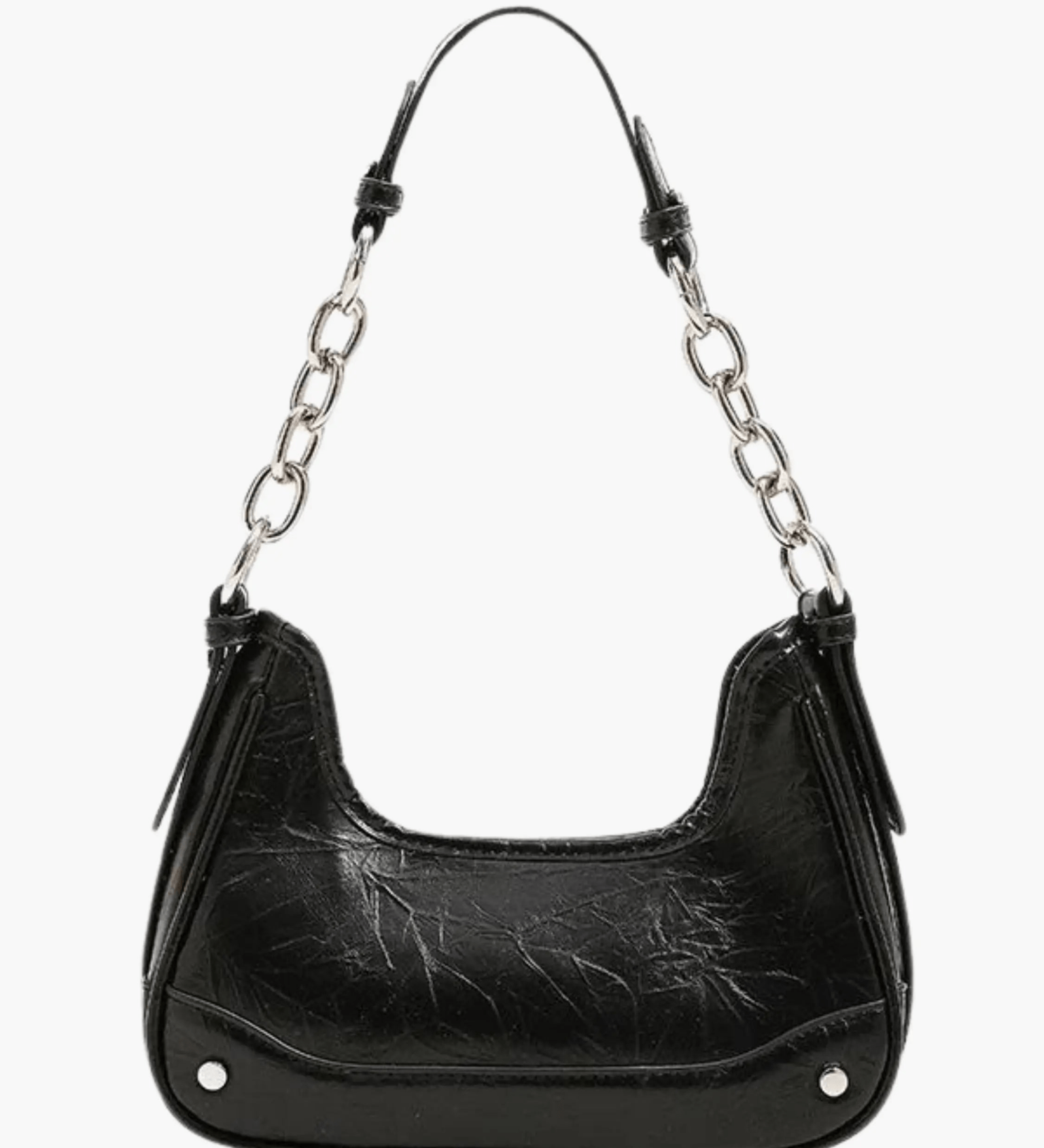 Skylar | Luxe Denim Shoulder Bag – Trendy & Chic - in Black | Arvea Bags