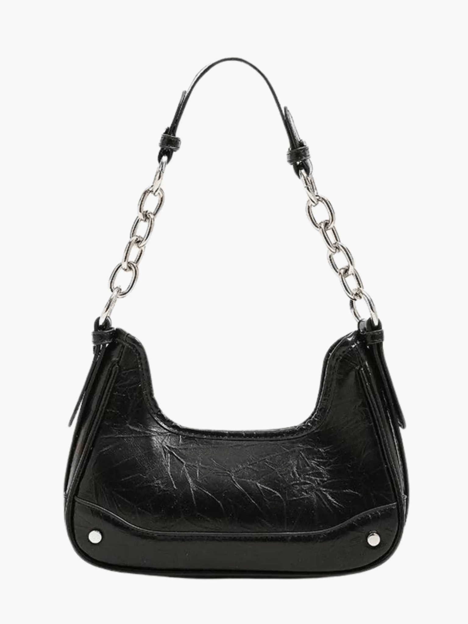Skylar | Luxe Denim Shoulder Bag – Trendy & Chic - in Black | Arvea Bags