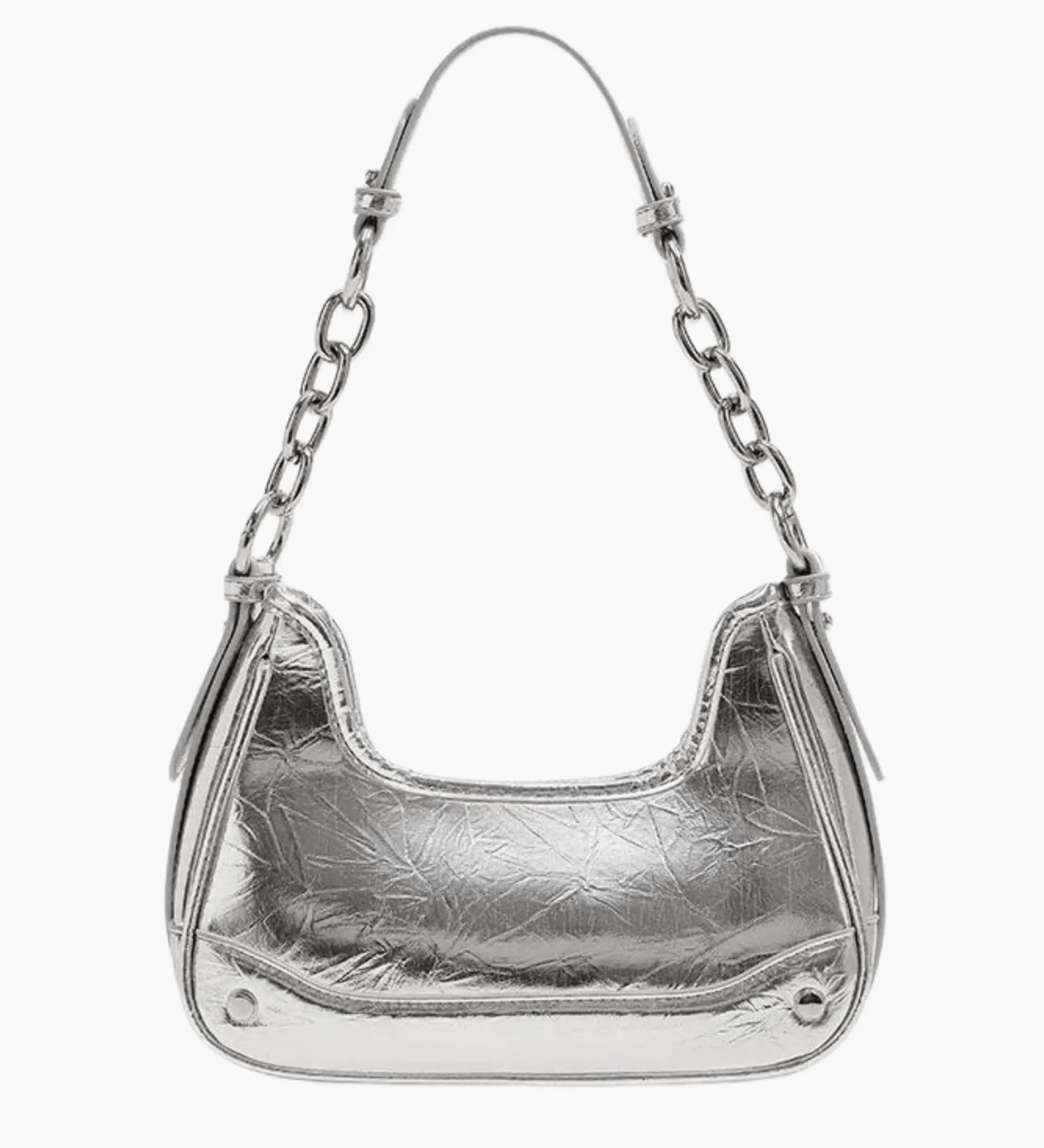 Skylar | Luxe Denim Shoulder Bag – Trendy & Chic - in Silver | Arvea Bags