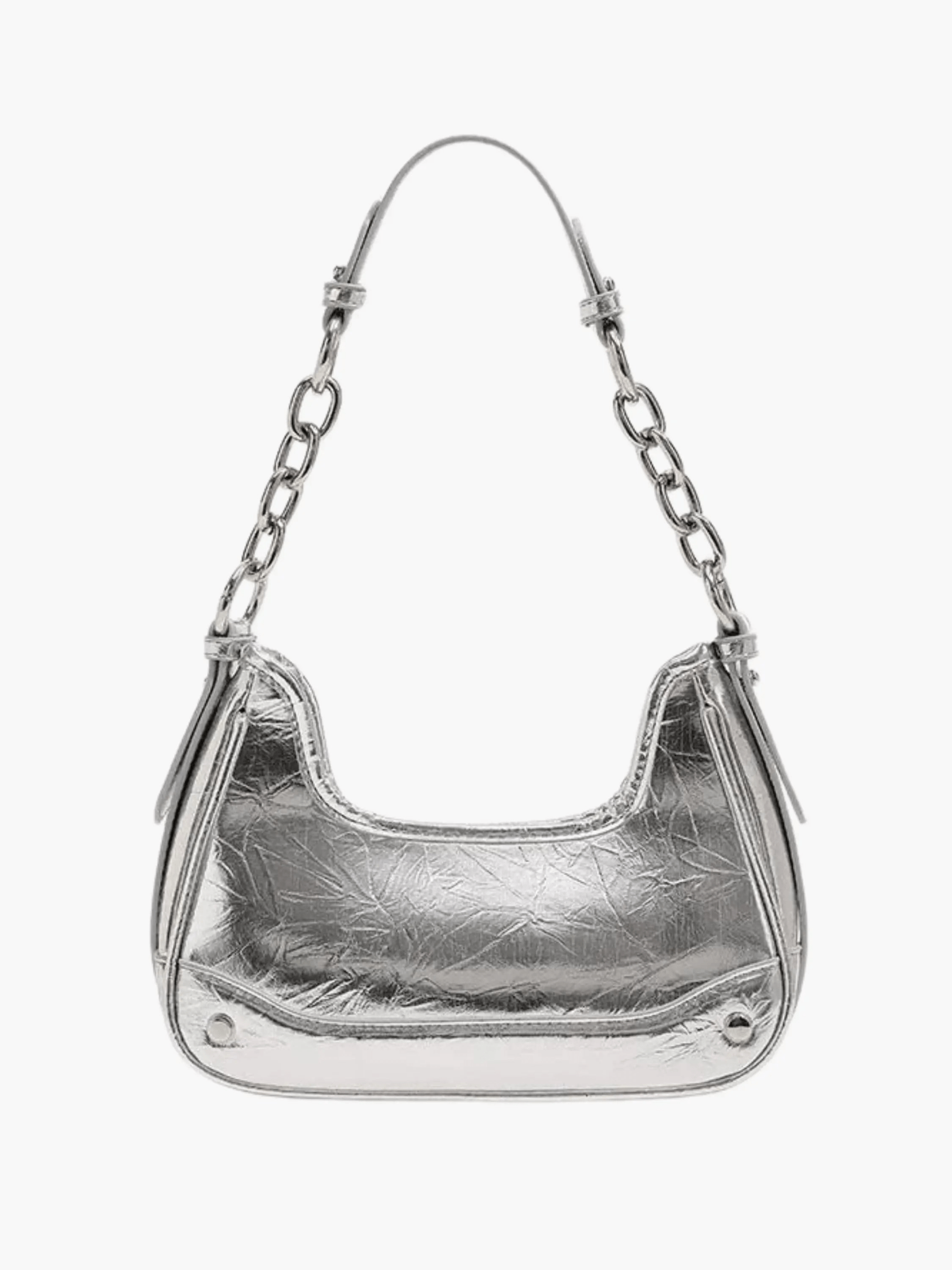 Skylar | Luxe Denim Shoulder Bag – Trendy & Chic - in Silver | Arvea Bags