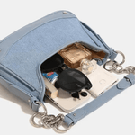 Skylar | Luxe Denim Shoulder Bag – Trendy & Chic - in Teal | Arvea Bags