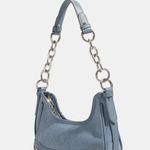 Skylar | Luxe Denim Shoulder Bag – Trendy & Chic - in Teal | Arvea Bags