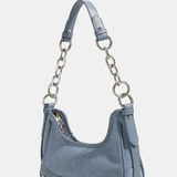 Skylar | Luxe Denim Shoulder Bag – Trendy & Chic - in Teal | Arvea Bags
