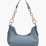 Skylar | Luxe Denim Shoulder Bag – Trendy & Chic - in Teal | Arvea Bags