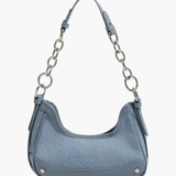 Skylar | Luxe Denim Shoulder Bag – Trendy & Chic - in Teal | Arvea Bags