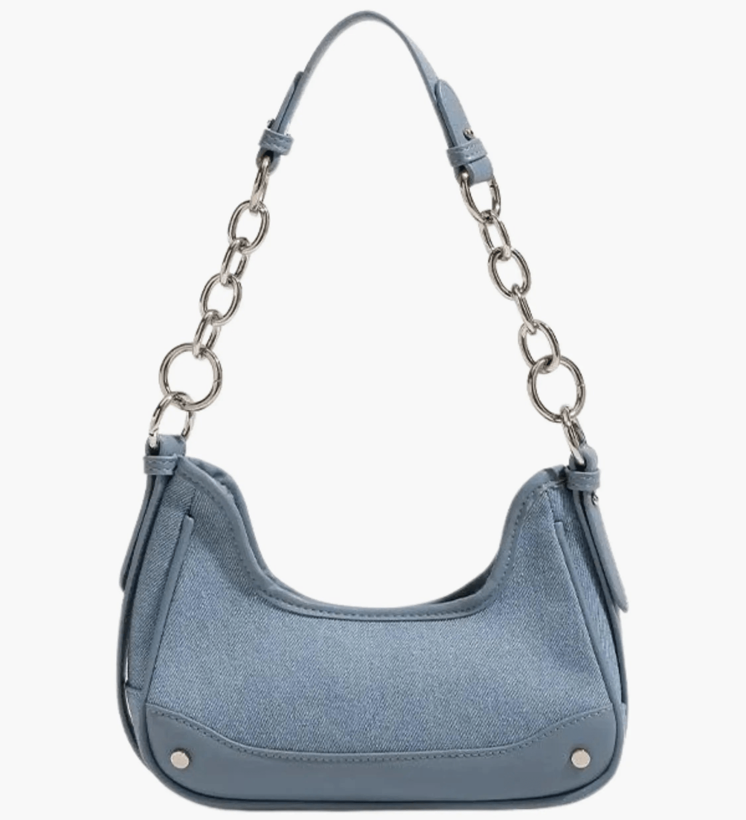 Skylar | Luxe Denim Shoulder Bag – Trendy & Chic - in Teal | Arvea Bags